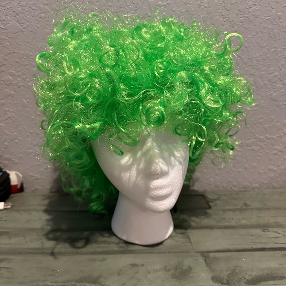 Green Curly Wig - New in bag - Picture 5 of 6
